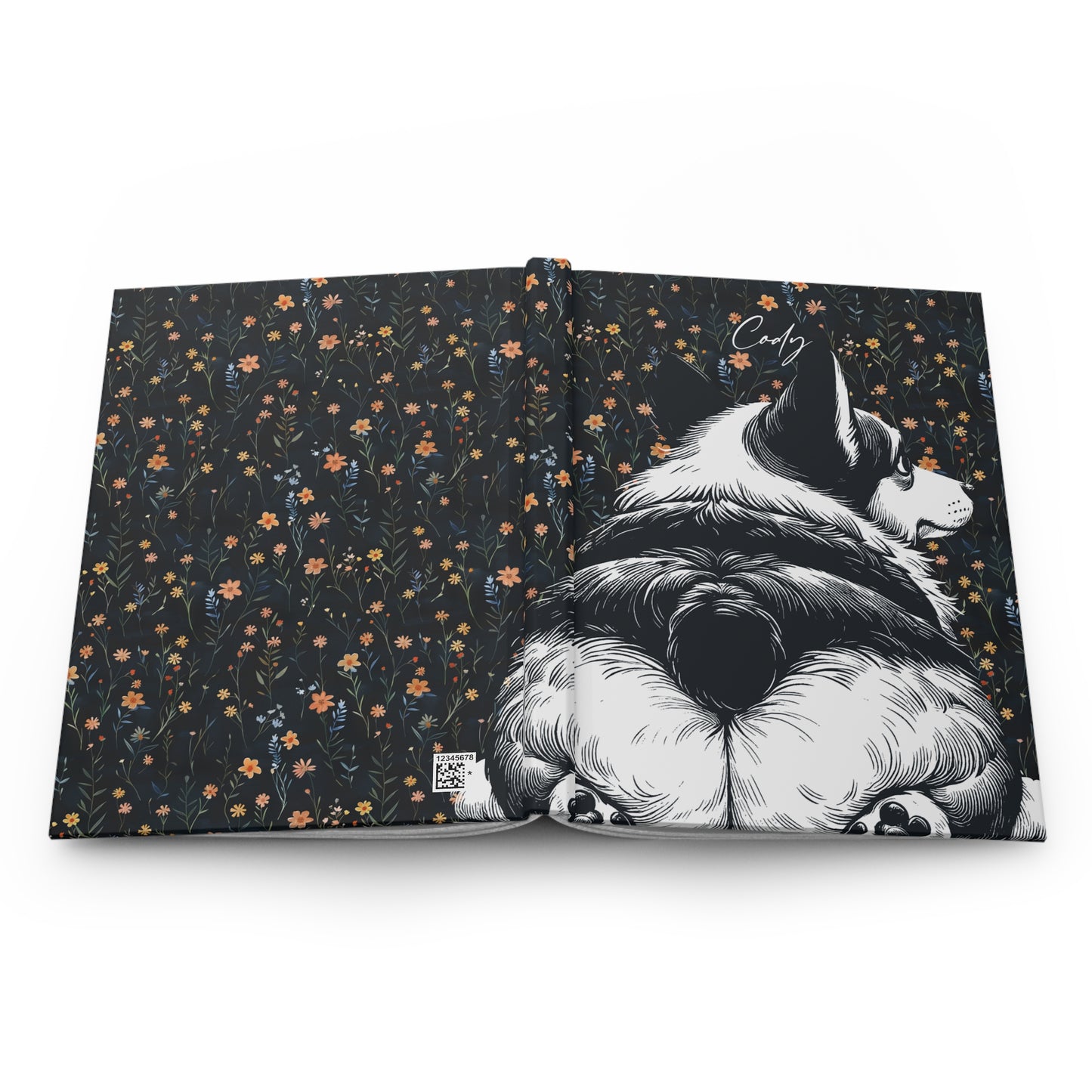 Corgi Butts Floral Hardcover Journal