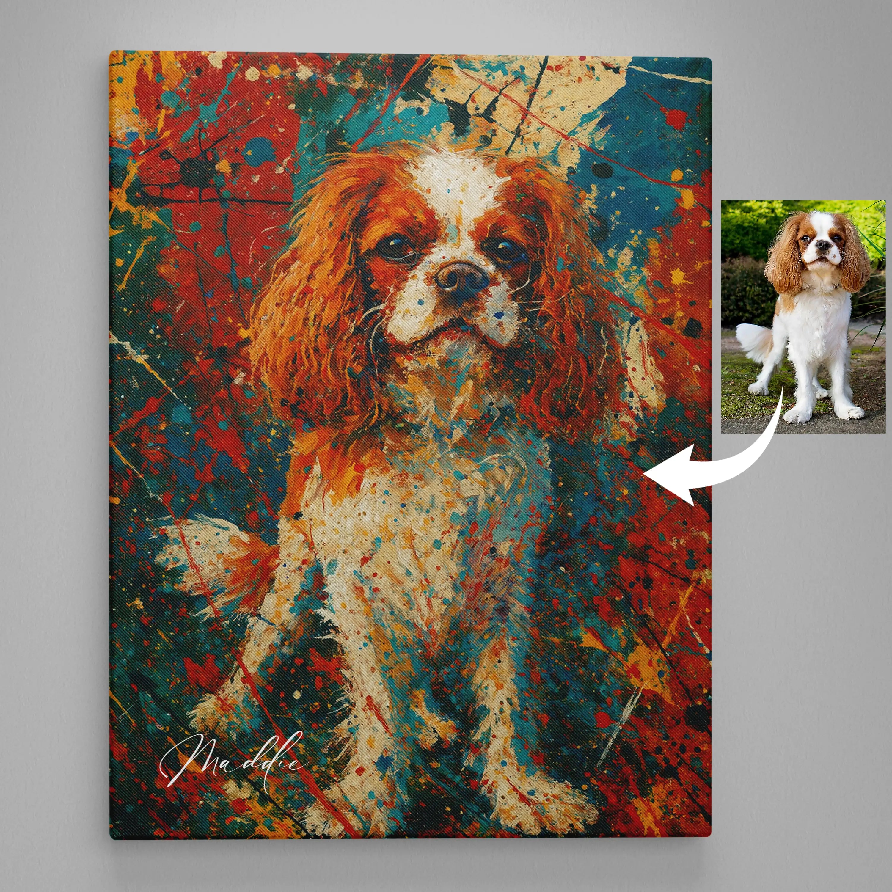 Custom Jackson Pollock Style Abstract Pet Portrait