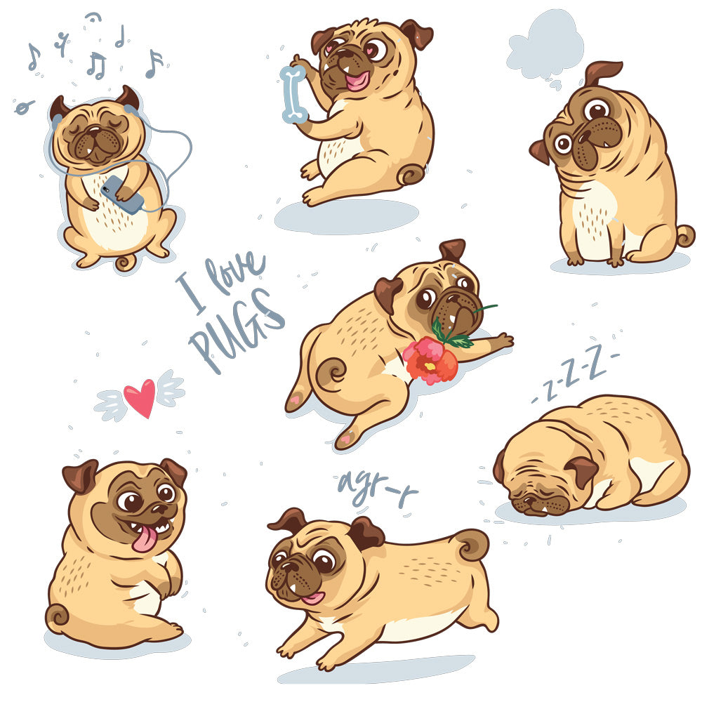 Pug Funny Cartoon