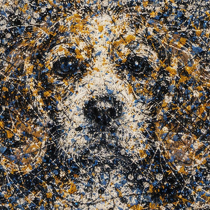 Beagle Pollock-inspired Portrait, Beagle Wall Art Print
