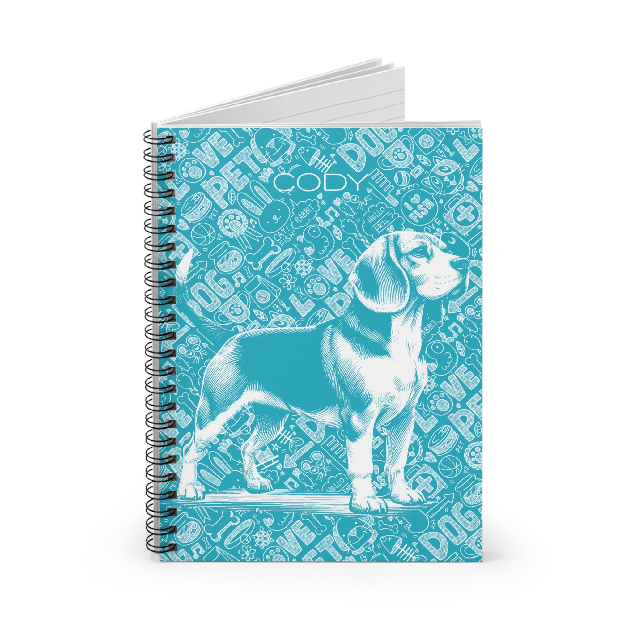 Beagle Doodle Spiral Notebook