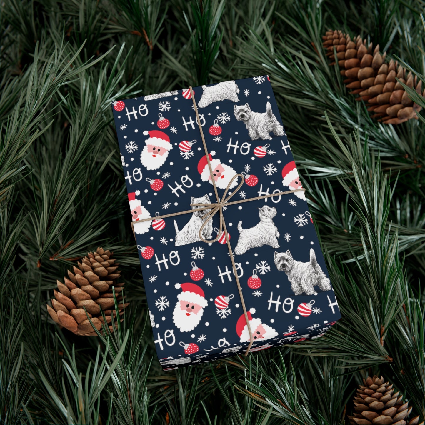 Westie Christmas Santa Gift Wrap Papers