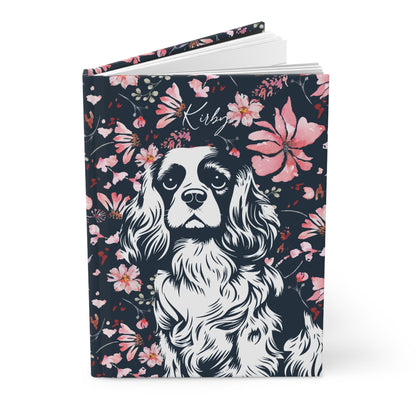Cavalier King Charles Spaniel Flowers Hardcover Journal