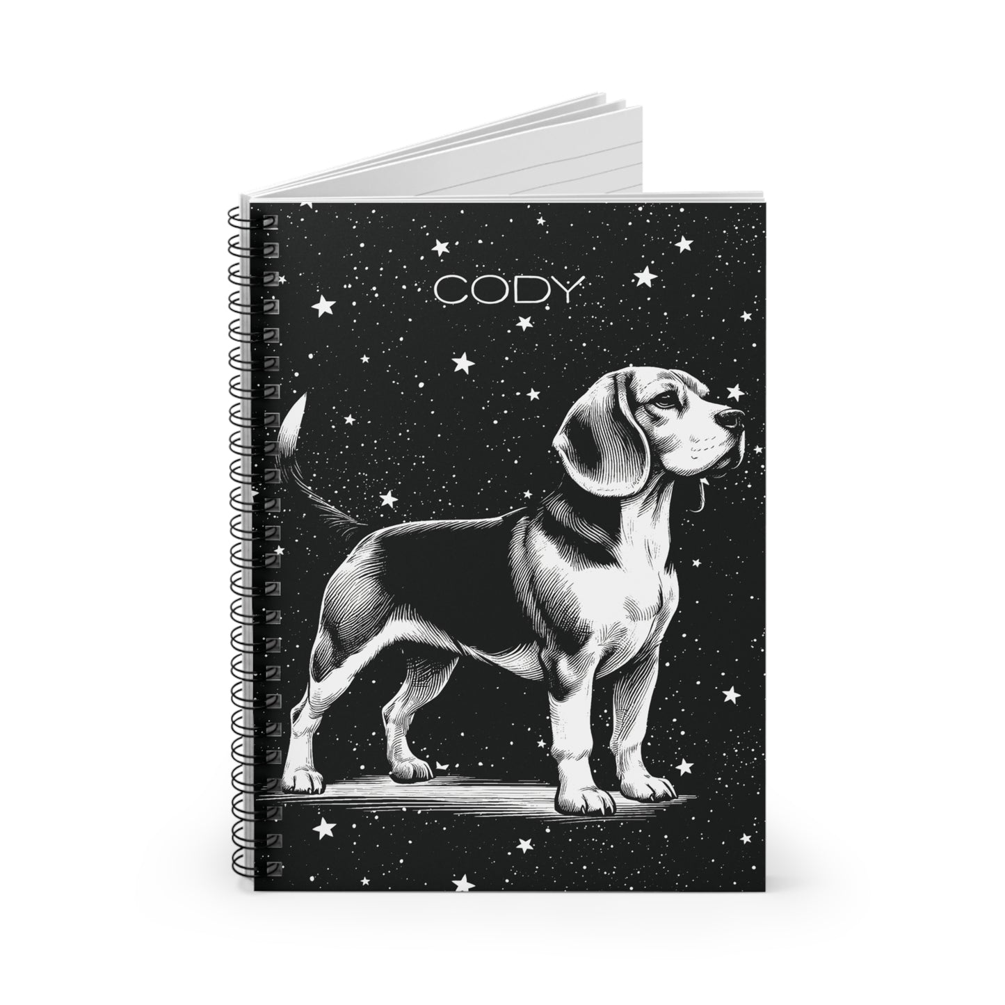 Beagle Starry Night Sky Spiral Notebook
