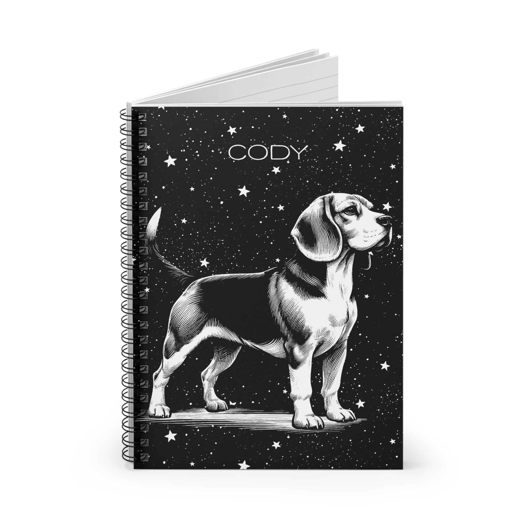 Beagle Starry Night Sky Spiral Notebook