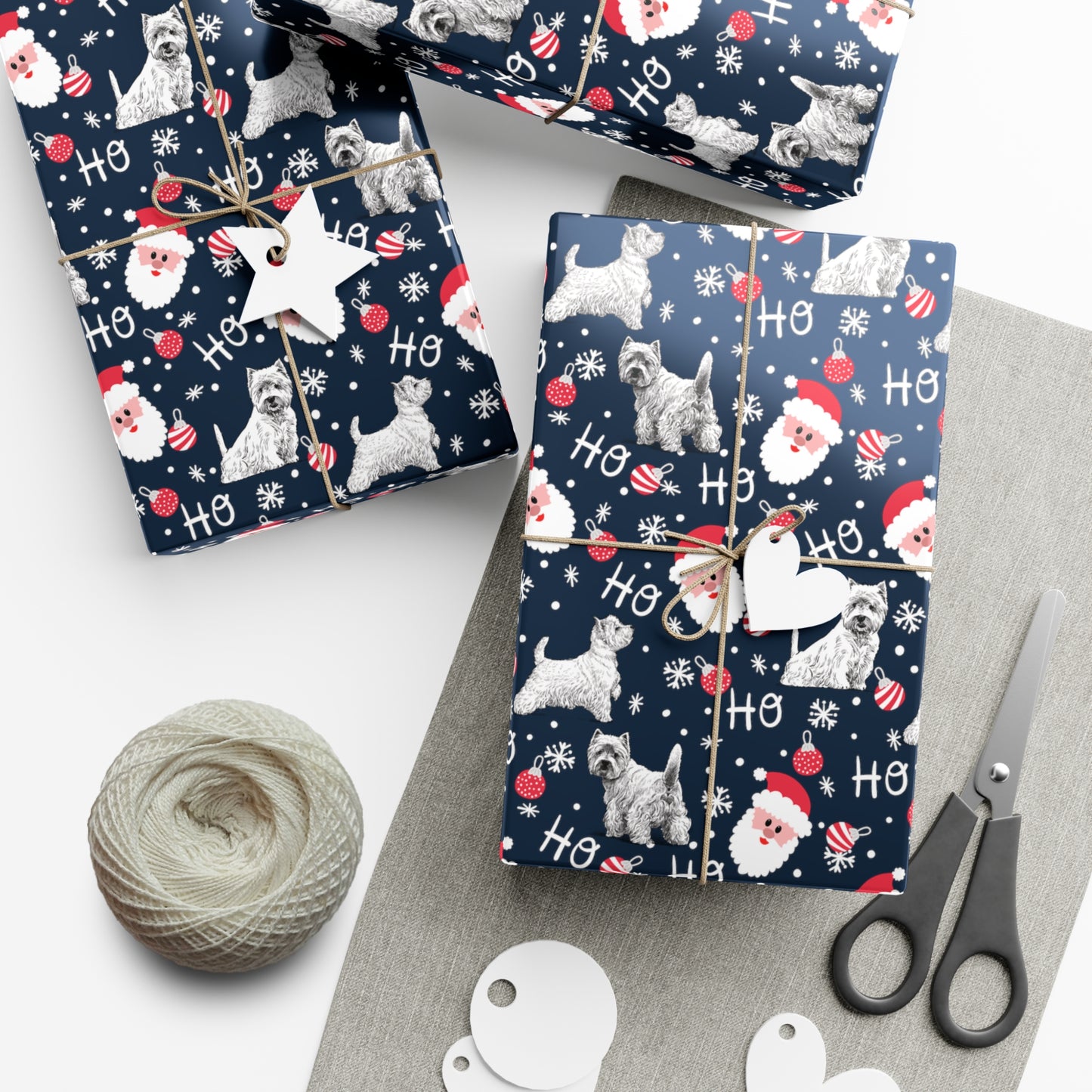 Westie Christmas Santa Gift Wrap Papers