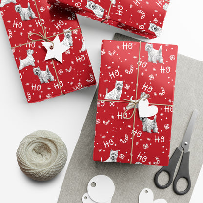 Westie Christmas "Ho Ho Ho" Gift Wrap Papers