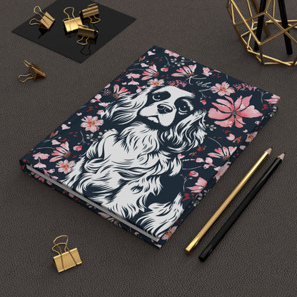 Cavalier King Charles Spaniel Flowers Hardcover Journal