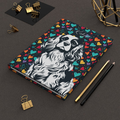 Cavalier King Charles Spaniel Hearts Hardcover Journal