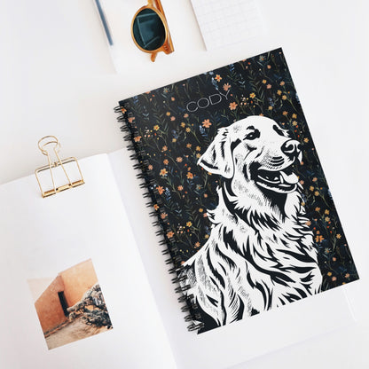 Golden Retriever Floral Spiral Notebook