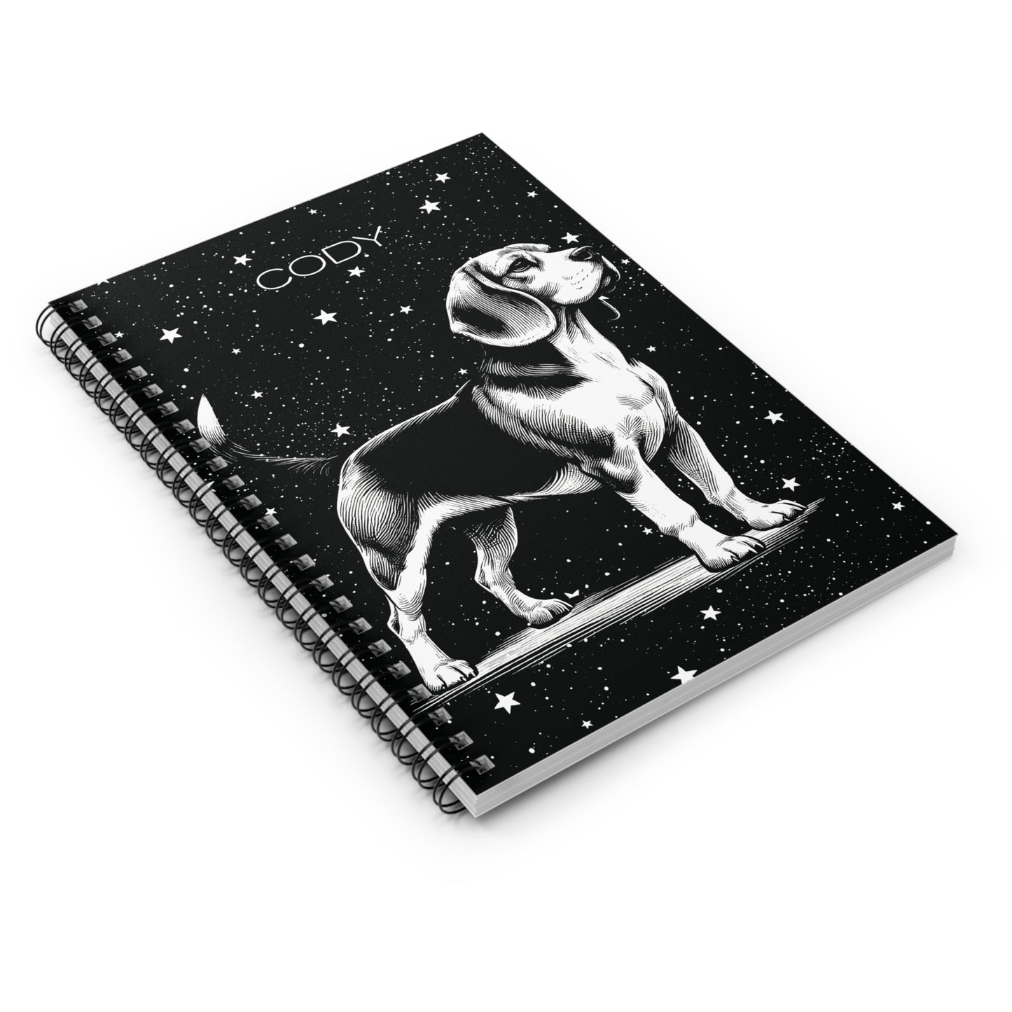 Beagle Starry Night Sky Spiral Notebook