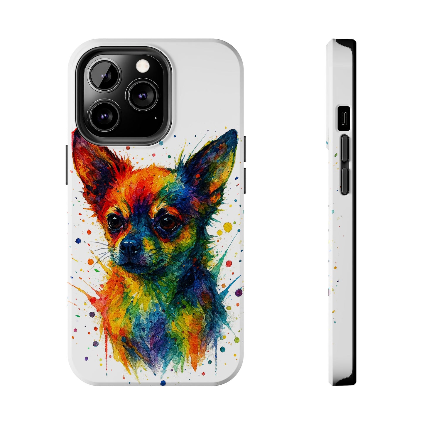 Chihuahua Portrait Splatter-Style Abstract Cell Phone Case