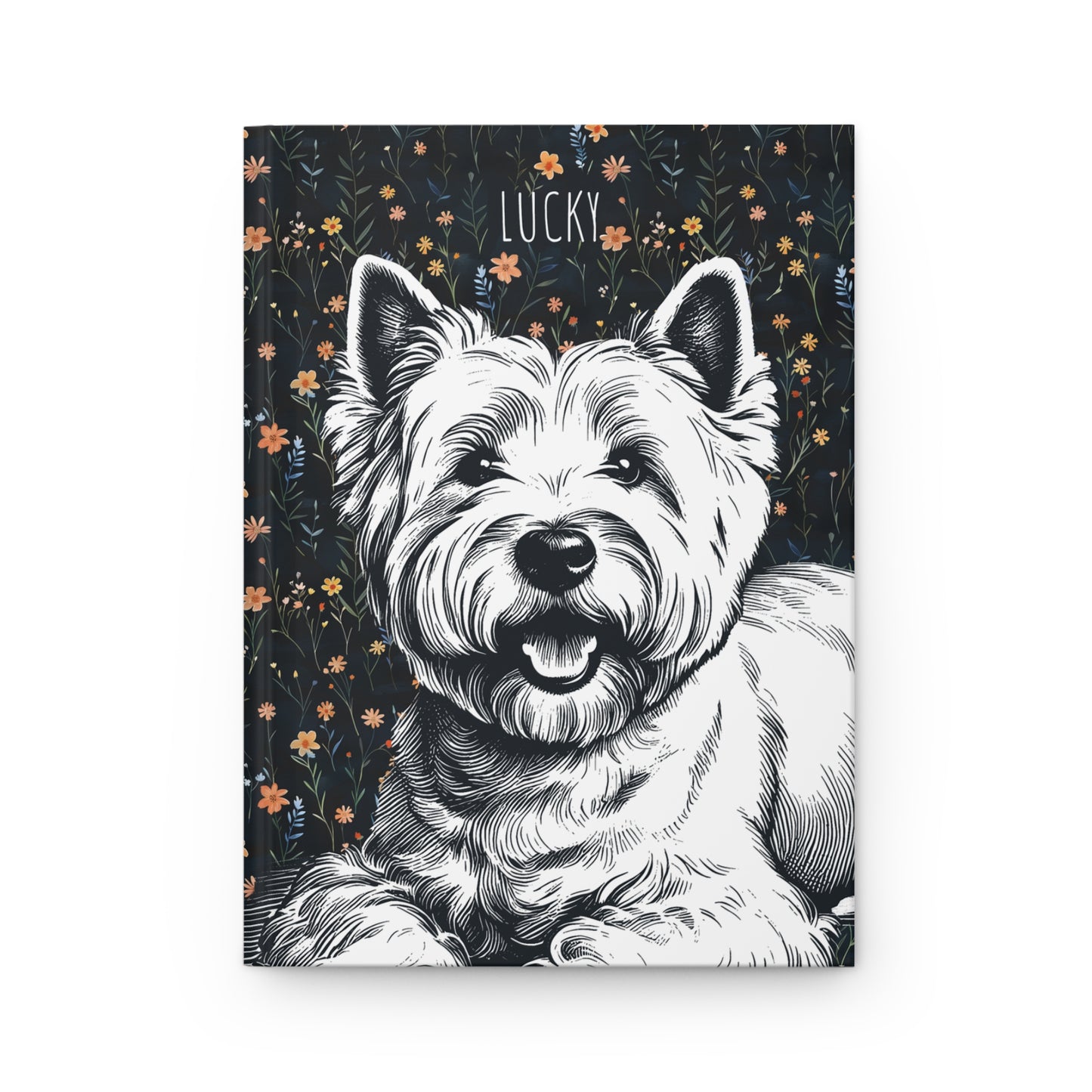 Westie Floral Hardcover Journal