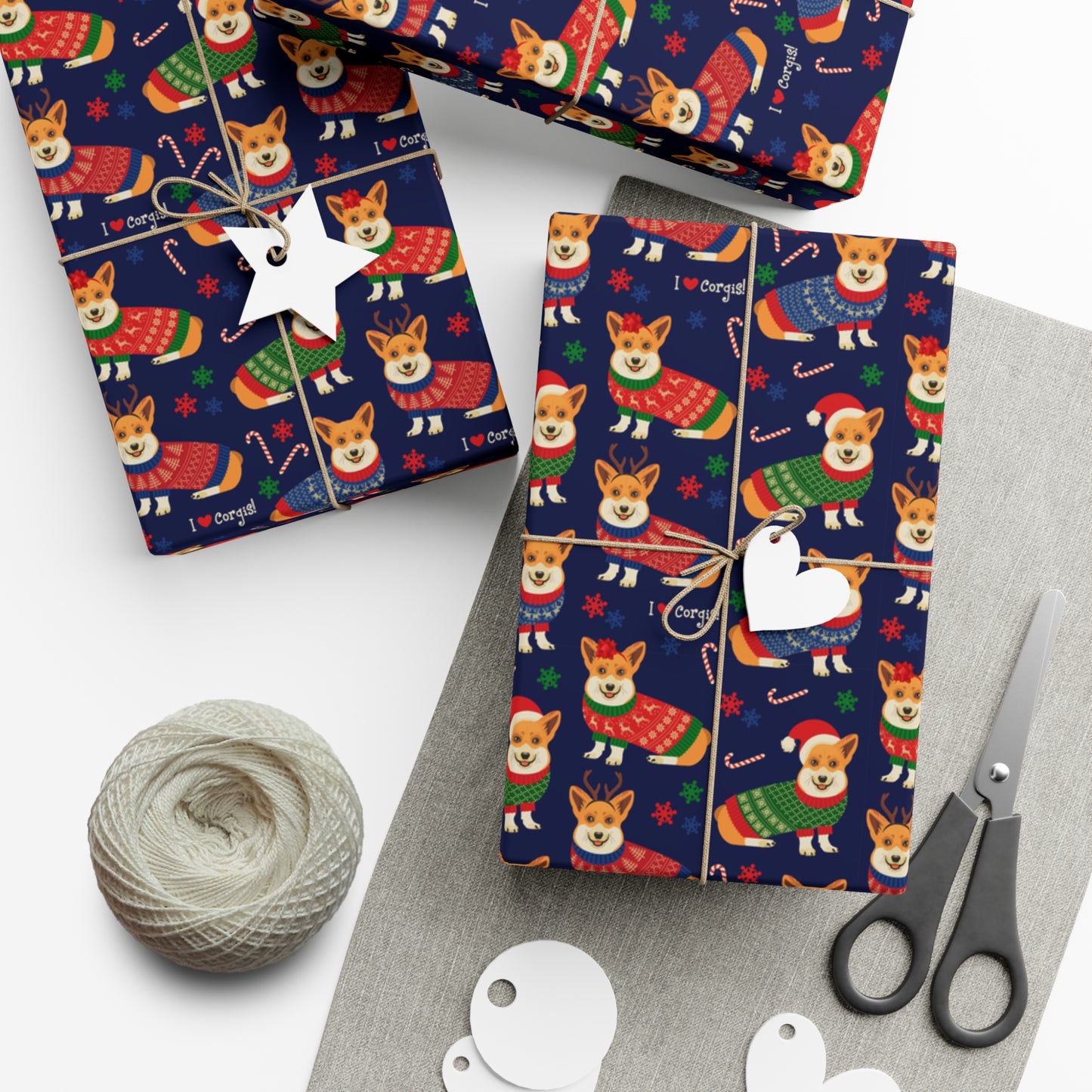 I Love Corgi Christmas Sweater Gift Wrap Papers