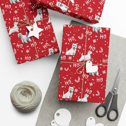 Westie Christmas "Ho Ho Ho" Gift Wrap Papers