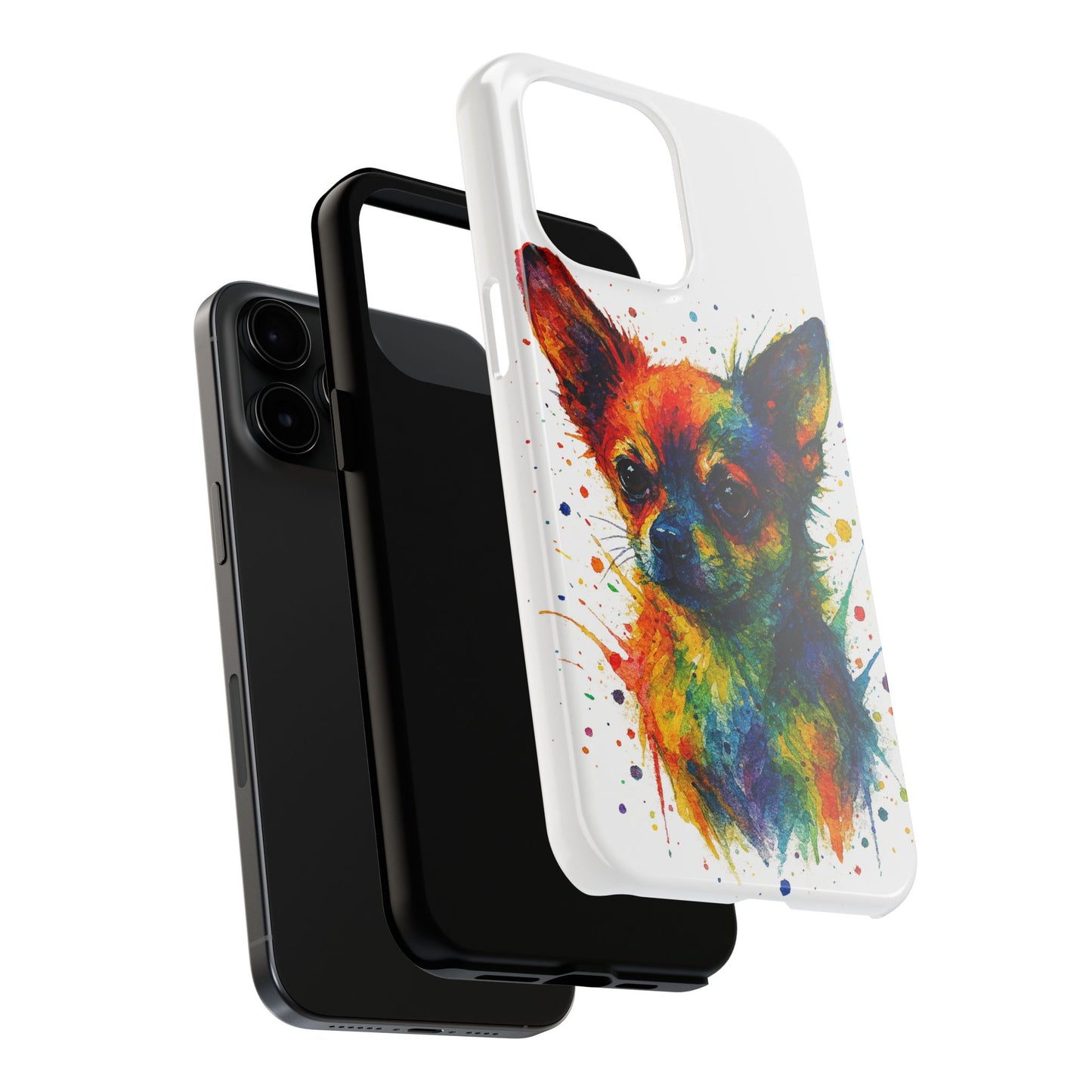 Chihuahua Portrait Splatter-Style Abstract Cell Phone Case