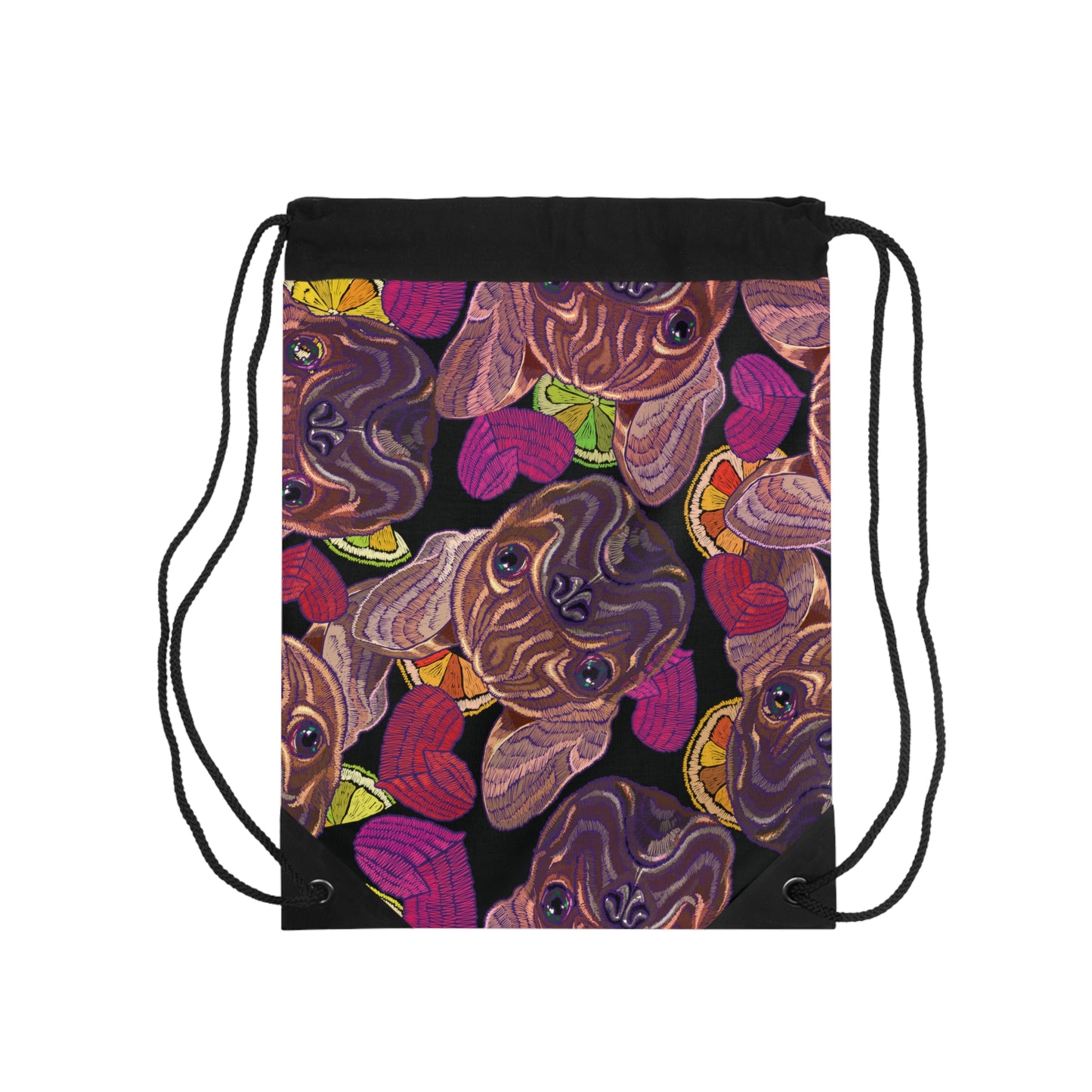 French Bulldog Hearts Drawstring Bag