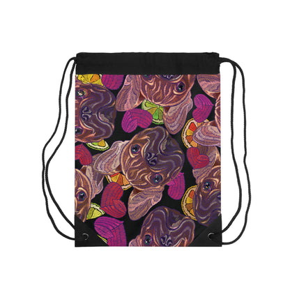 French Bulldog Hearts Drawstring Bag