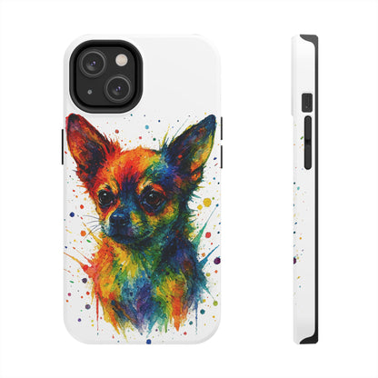 Chihuahua Portrait Splatter-Style Abstract Cell Phone Case