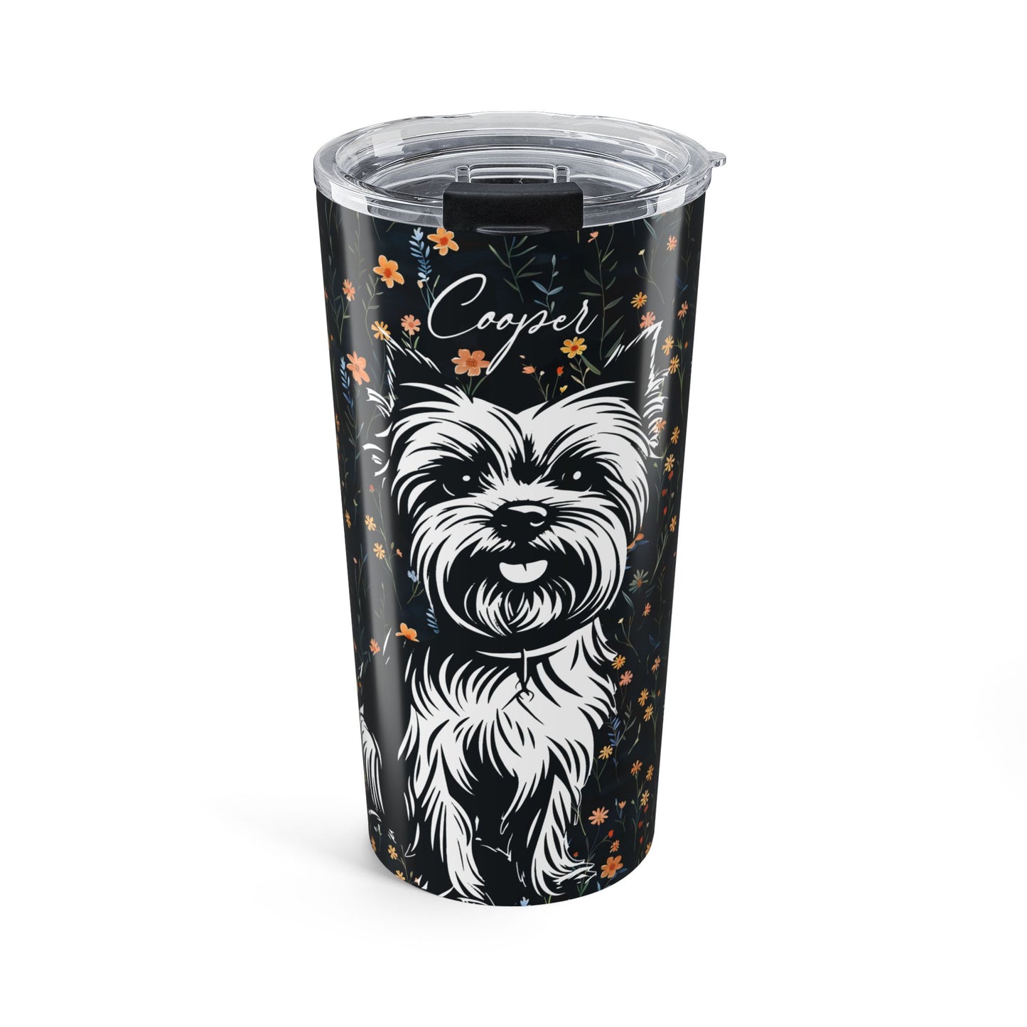 Yorkshire Terrier Flowers Tumbler, 20oz