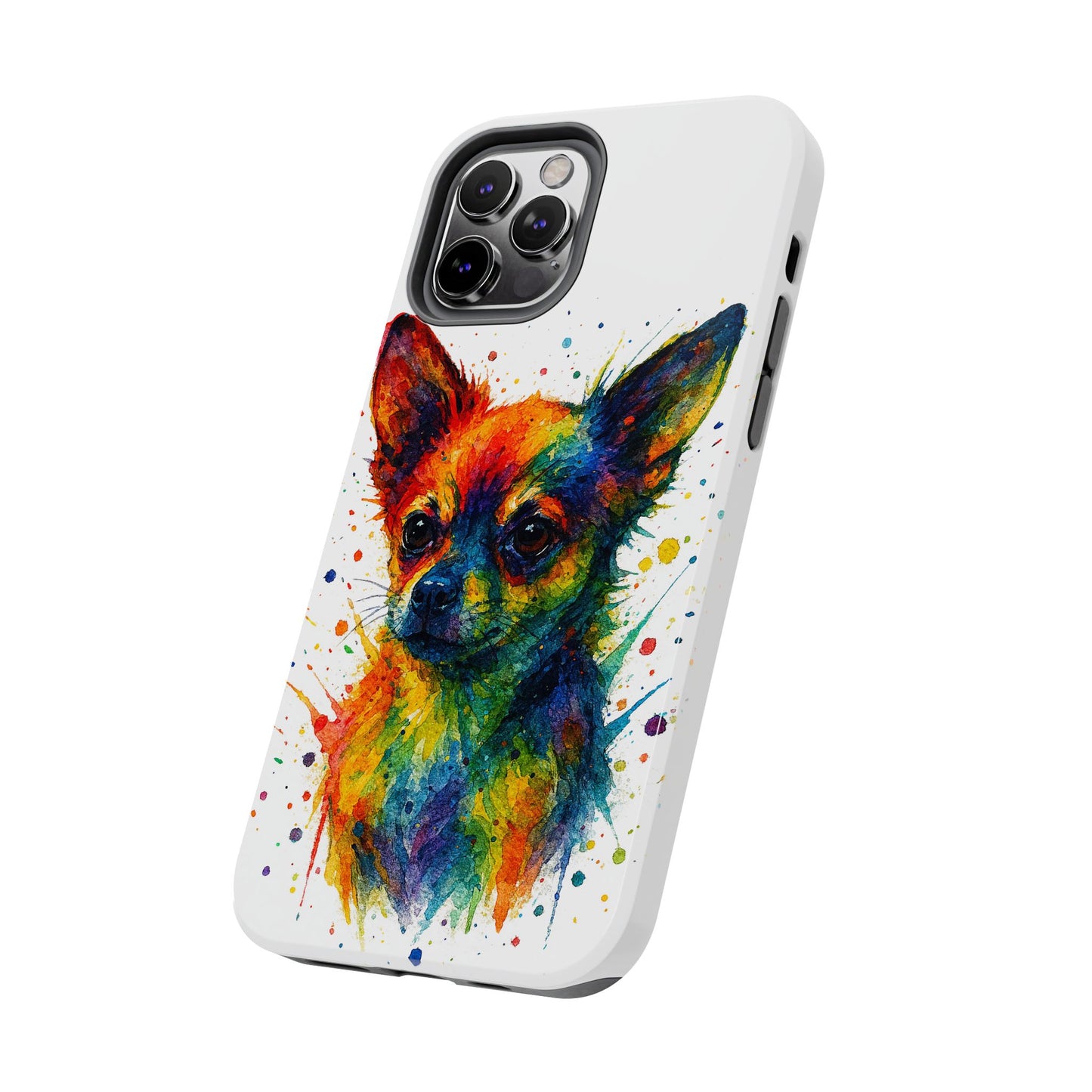 Chihuahua Portrait Splatter-Style Abstract Cell Phone Case