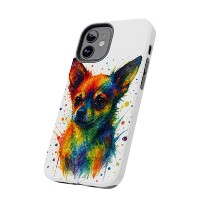 Chihuahua Portrait Splatter-Style Abstract Cell Phone Case