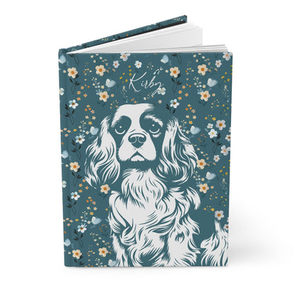 Cavalier King Charles Spaniel Flowers Hardcover Journal