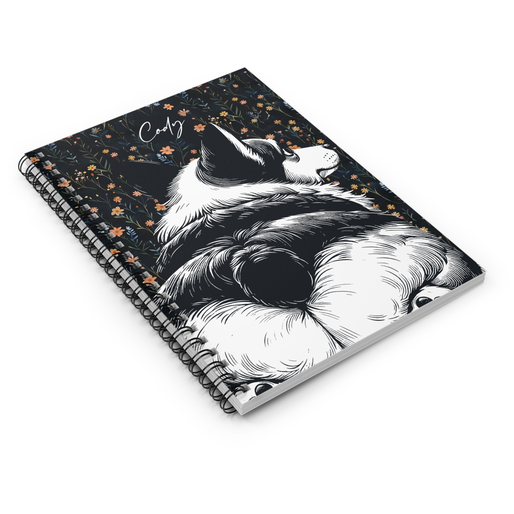Corgi Butts Floral Spiral Notebook