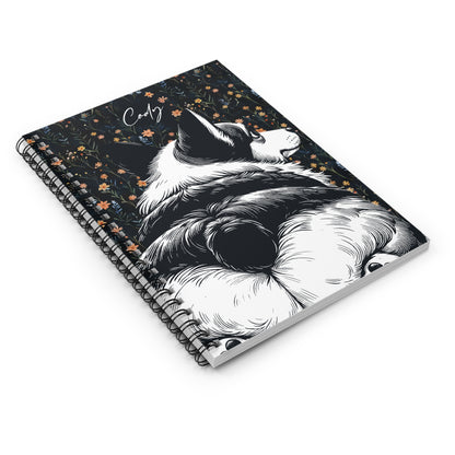 Corgi Butts Floral Spiral Notebook