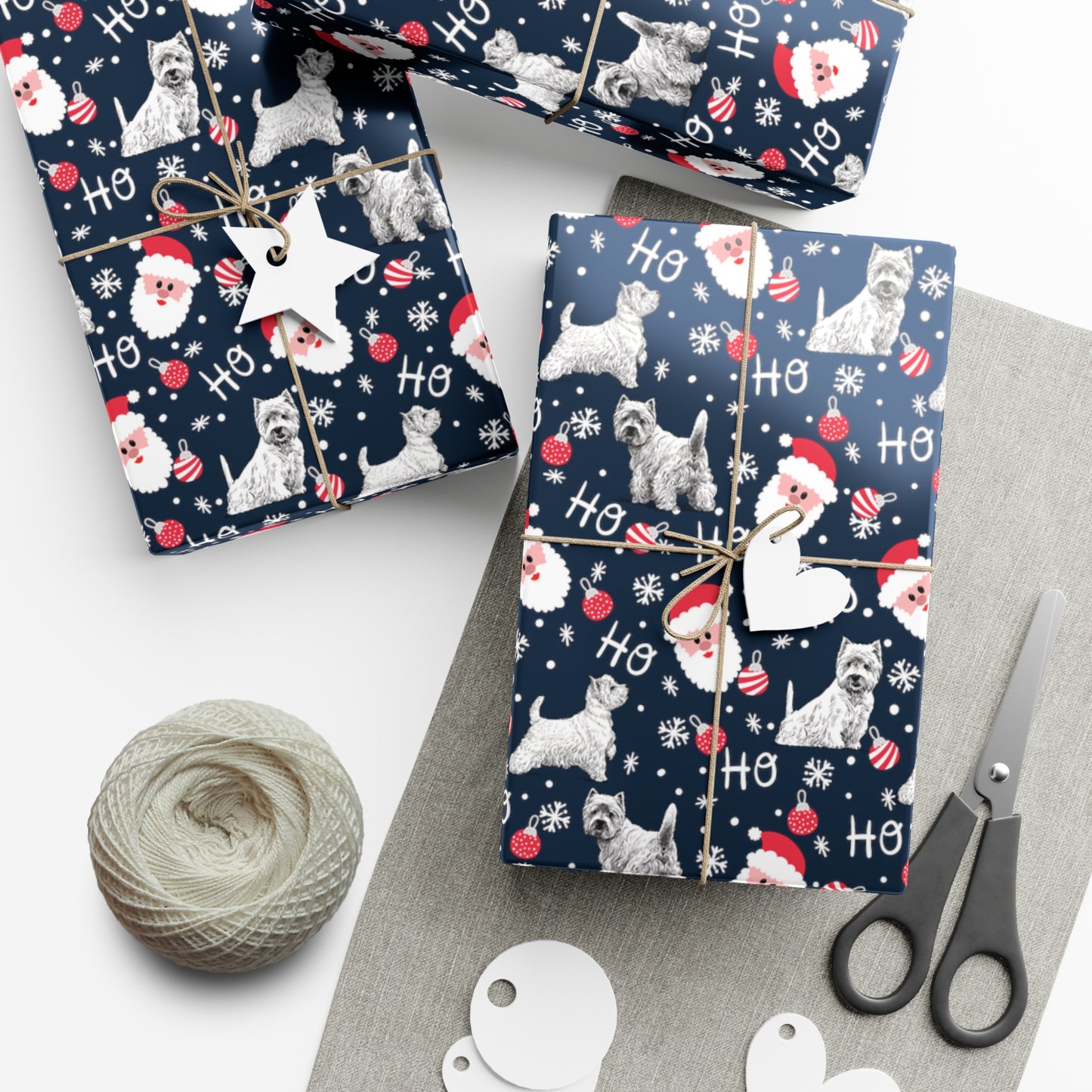 Westie Christmas Santa Gift Wrap Papers