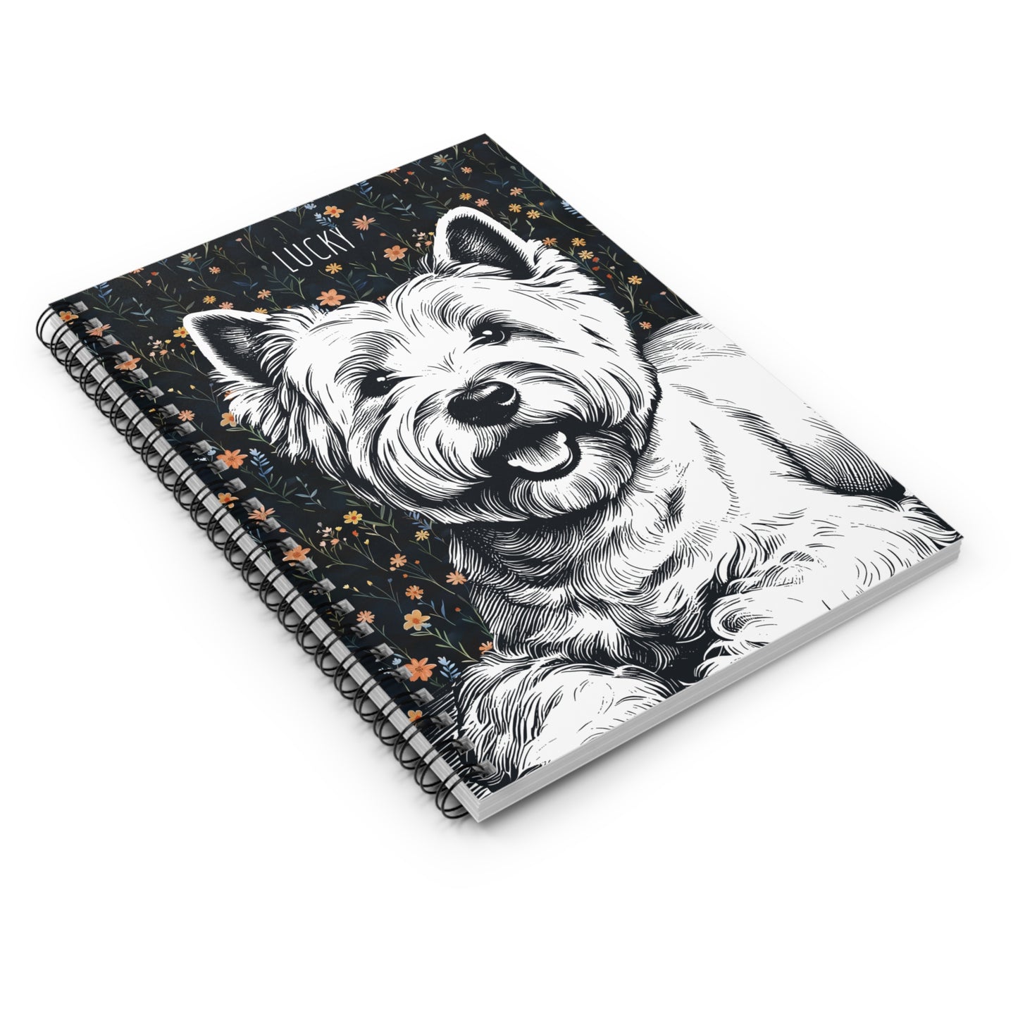 Westie Floral Spiral Notebook