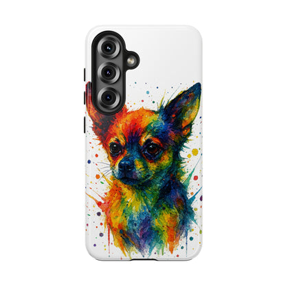 Chihuahua Portrait Splatter-Style Abstract Cell Phone Case