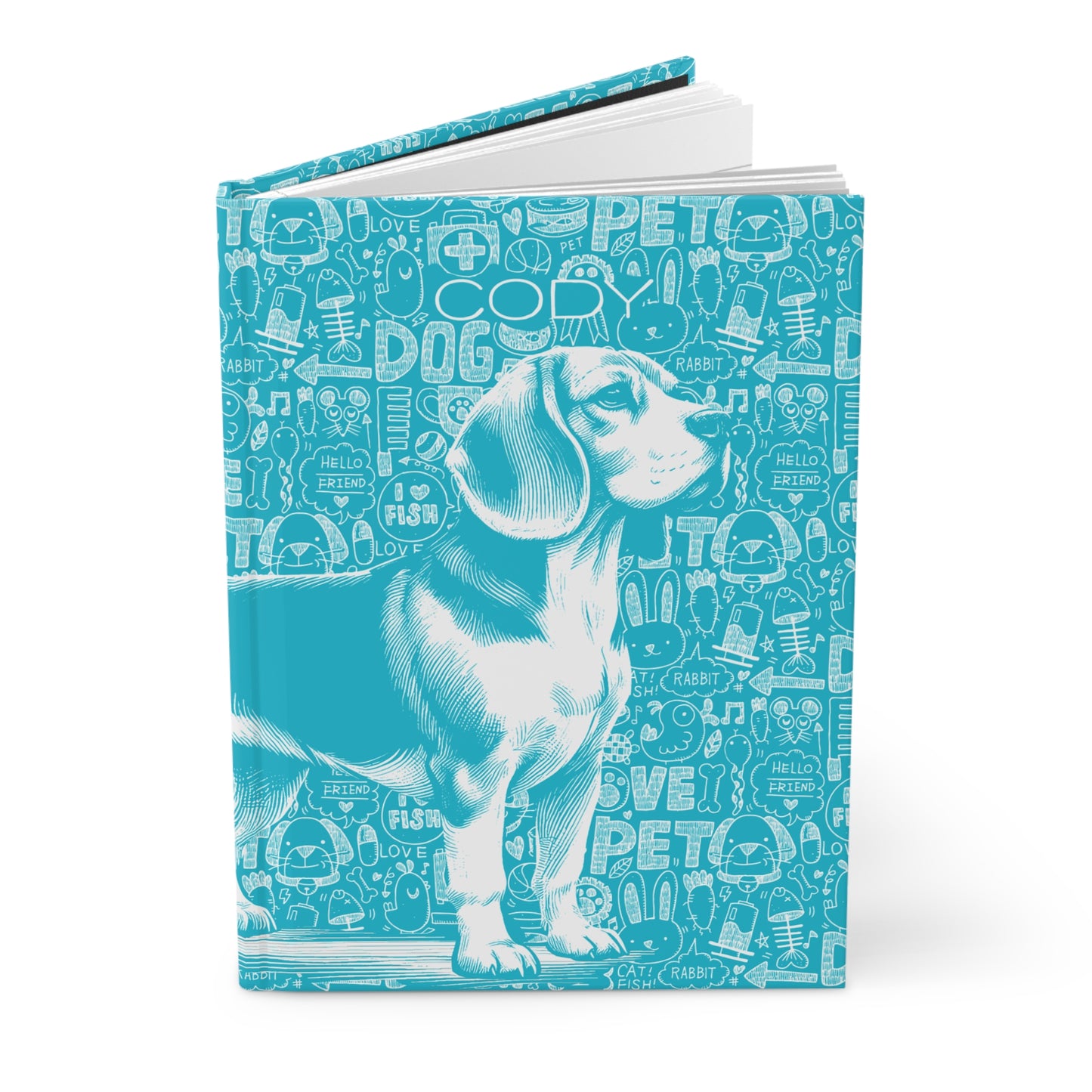 Beagle Doodle Hardcover Journal