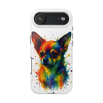 Chihuahua Portrait Splatter-Style Abstract Cell Phone Case