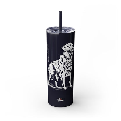 Golden Retriever Skinny Tumbler with Straw, 20oz