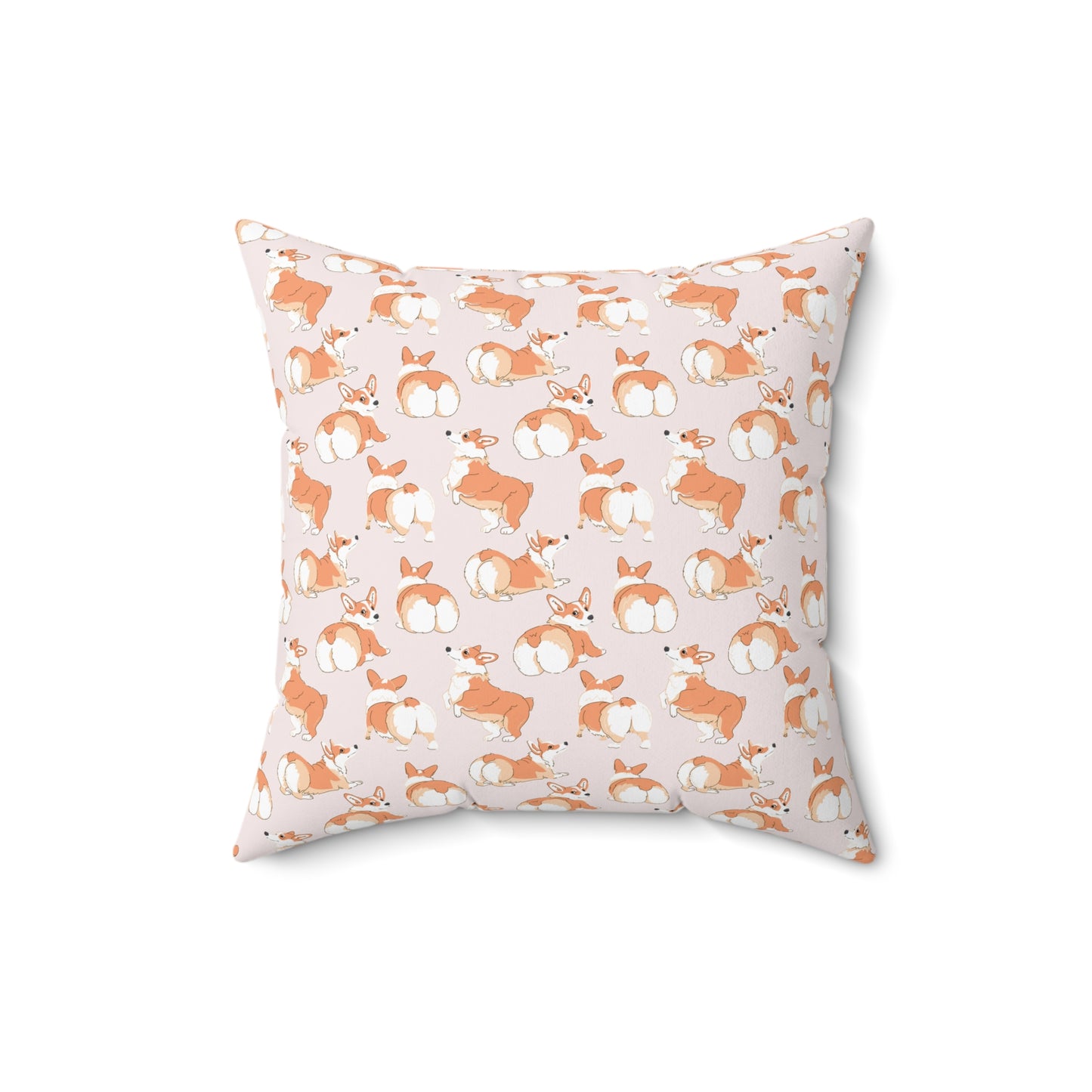 Corgi 'Talk To The Fluff' Spun Polyester Square Pillow