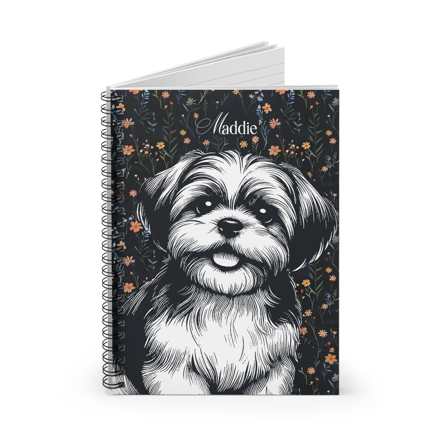 Shih Tzu Flower Spiral Notebook