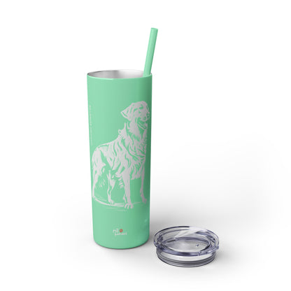 Golden Retriever Skinny Tumbler with Straw, 20oz