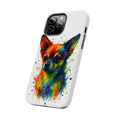 Chihuahua Portrait Splatter-Style Abstract Cell Phone Case