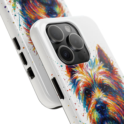 Westie Portrait Splatter-Style Abstract Cell Phone Case