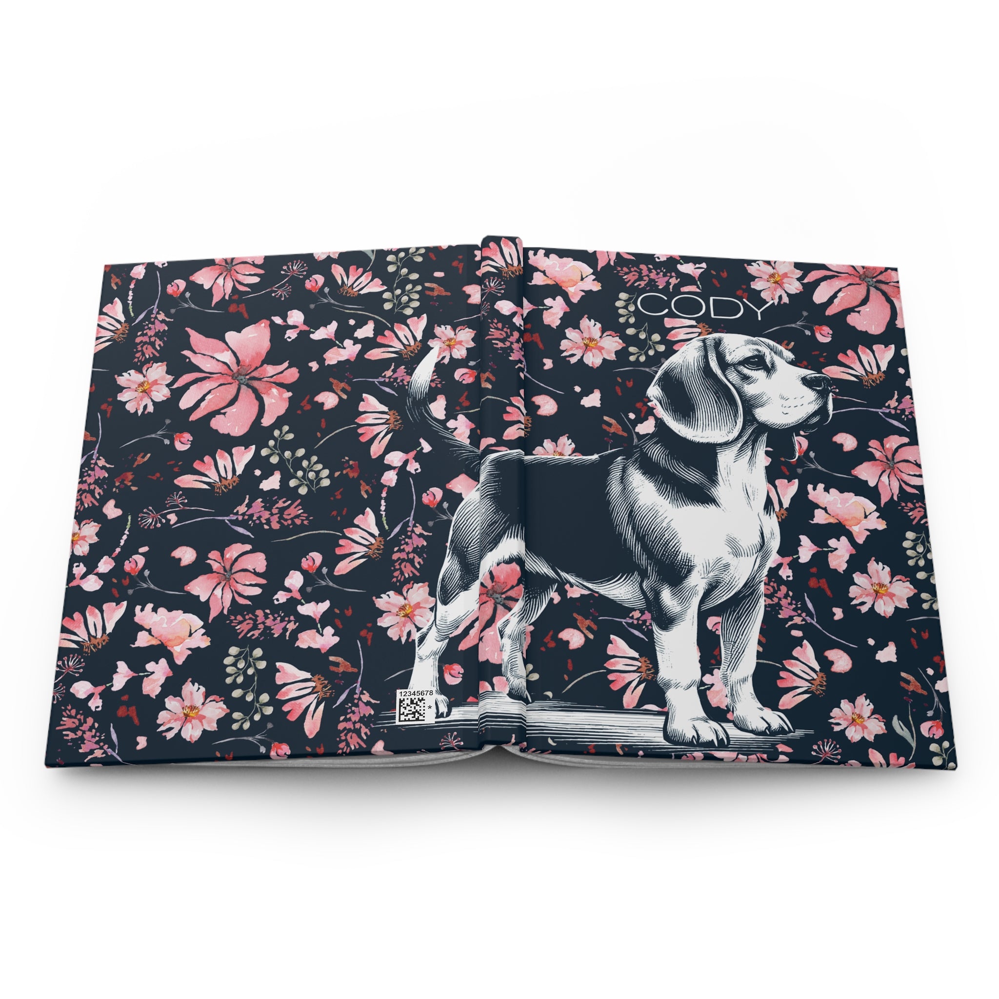 Beagle Flowers Hardcover Journal