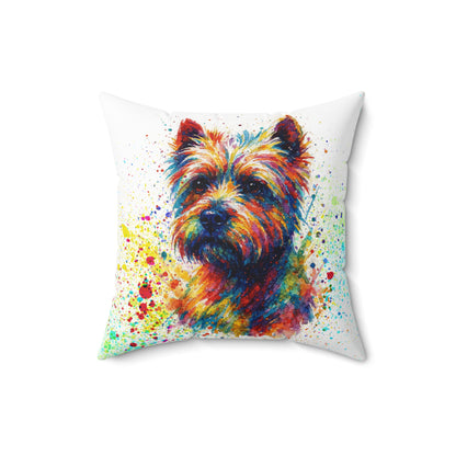 Westie Abstract Portrait Pillow Spun Polyester Square Pillow