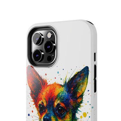 Chihuahua Portrait Splatter-Style Abstract Cell Phone Case