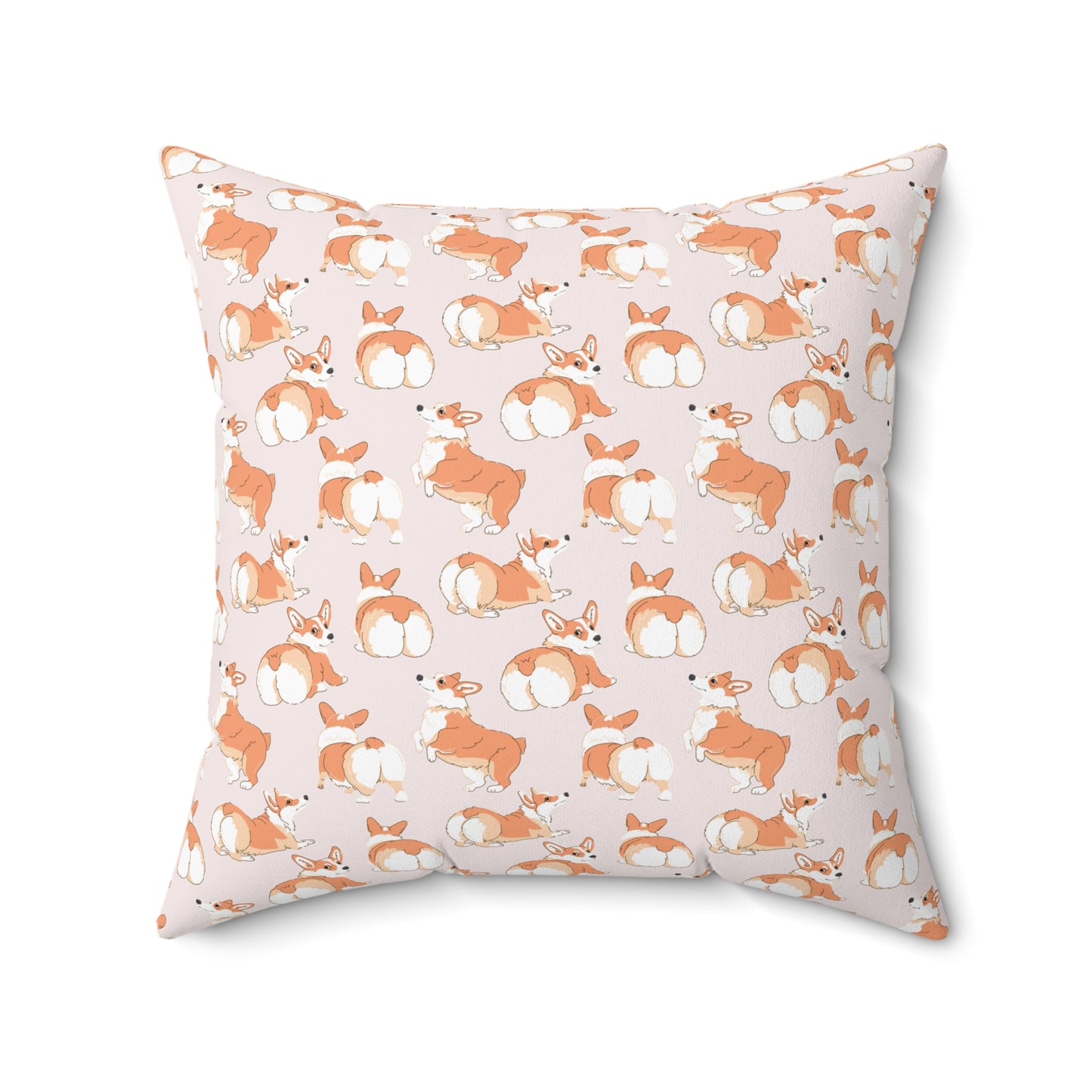 Corgi 'Talk To The Fluff' Spun Polyester Square Pillow