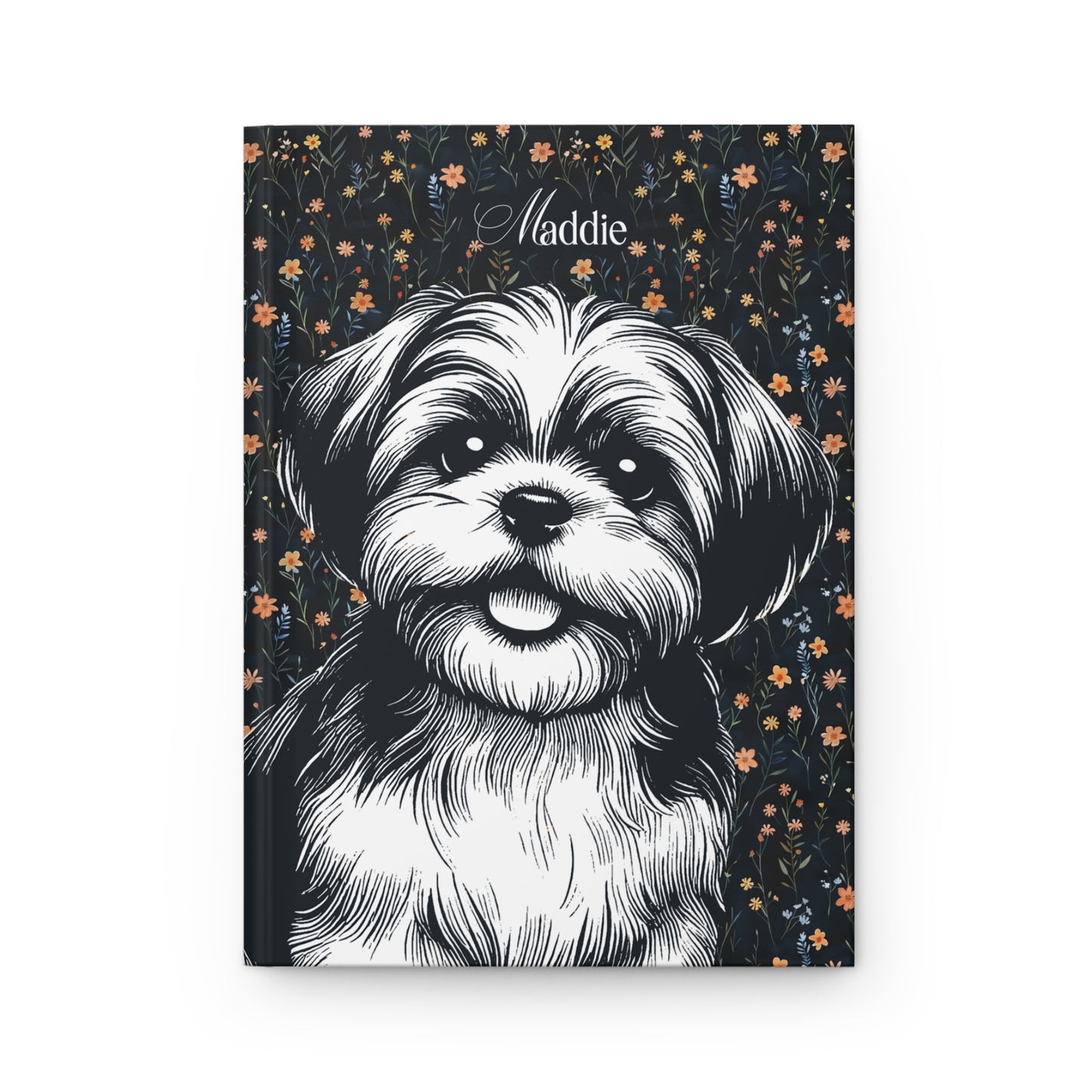 Shih Tzu Flower Hardcover Journal