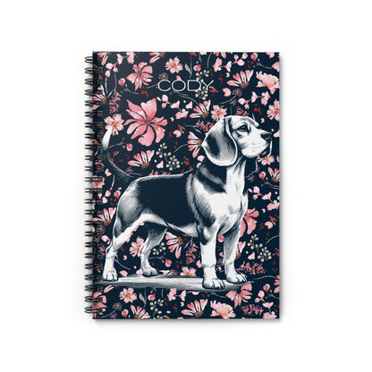 Beagle Floral Spiral Notebook
