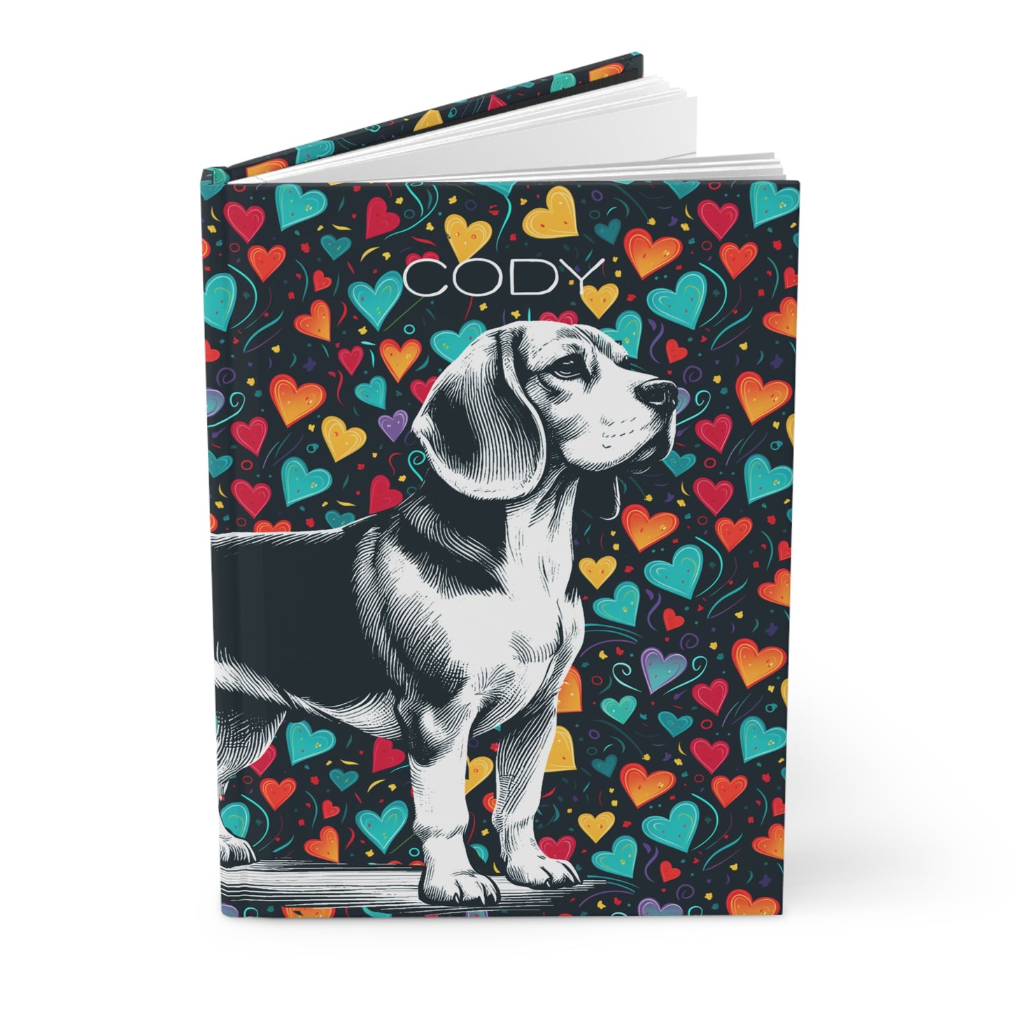 Beagle Hearts Hardcover Journal