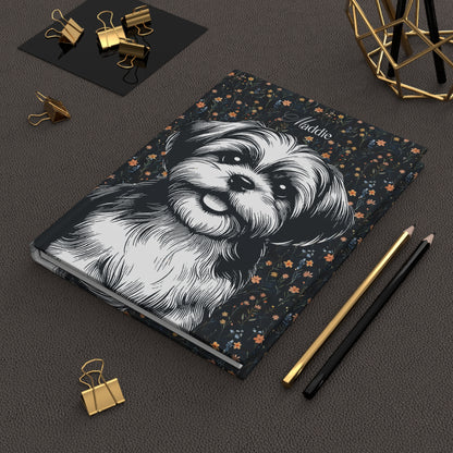 Shih Tzu Flower Hardcover Journal