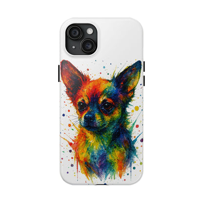 Chihuahua Portrait Splatter-Style Abstract Cell Phone Case