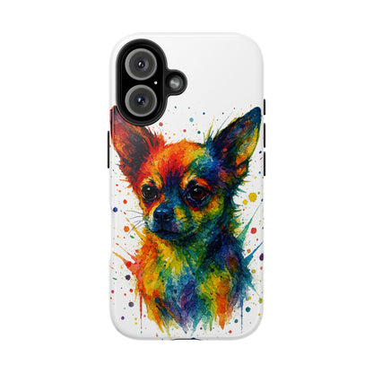 Chihuahua Portrait Splatter-Style Abstract Cell Phone Case
